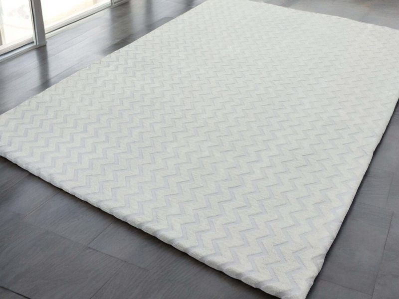 Krem Zikzak Deluxe Welsoft Halı Örtüsü